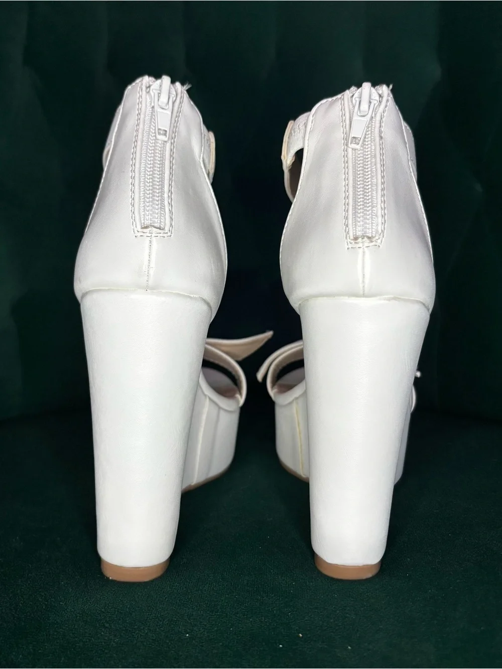 Lulus White Platform Ankle-Strap Wedge Sandals - Ladies